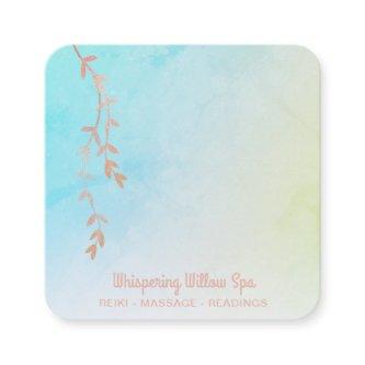 *~* Rose Gold + Willow Tree Branch Pastel Ombre Square