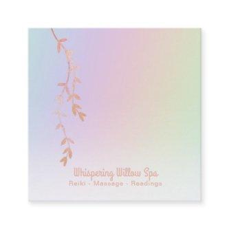 *~* Rose Gold Willow Tree Branch Pastel Rainbow Square