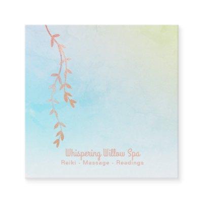 *~* Rose Gold Willow Tree Branch Rainbow Pastel Square