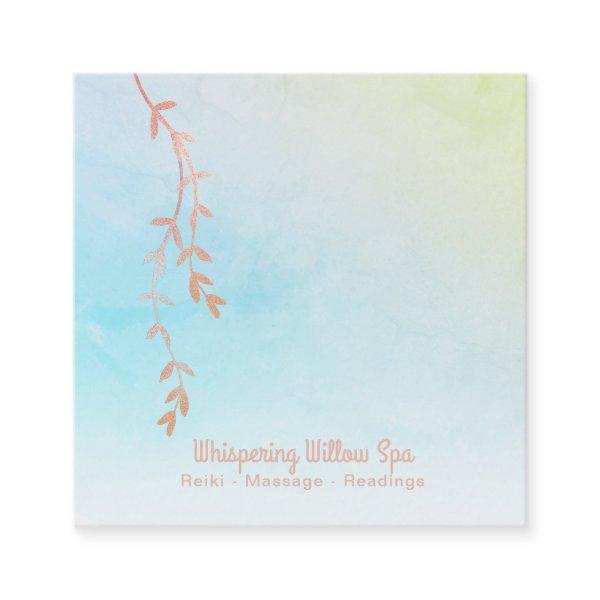 *~* Rose Gold Willow Tree Branch Rainbow Pastel Square