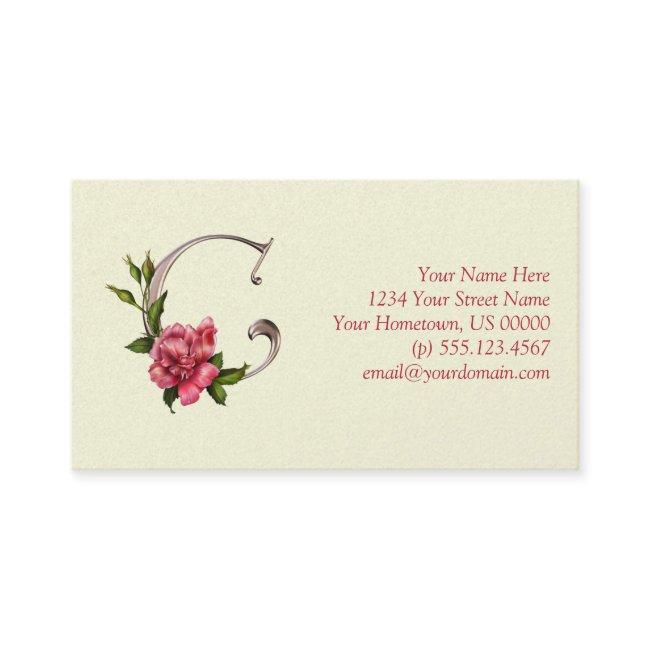 Rose Initial C Pearlized Monogram