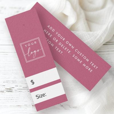 Rose mauve DIY price hang tag with custom logo