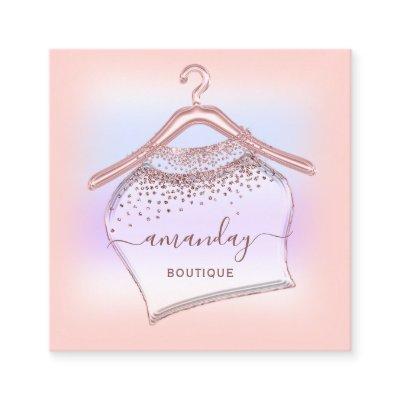 Rose Pastels Cloth Hanger Fashion Boutique Shop Square