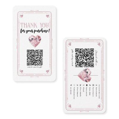 Rose Quartz Pink Heart Crystal Social Media QR