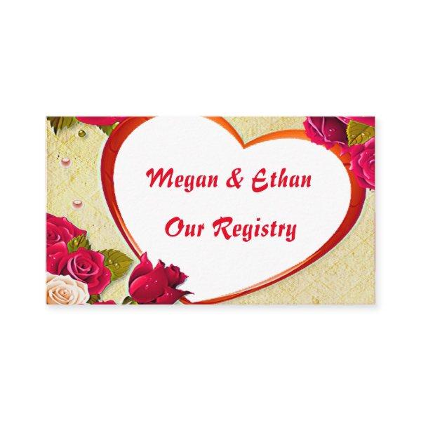 Roses & Heart Frame Image Registry Card