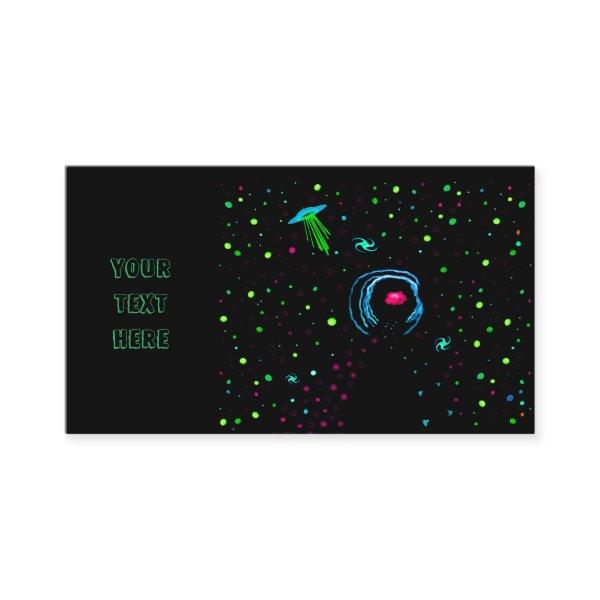Roswell Spacewalk Wormhole  Teal UFO