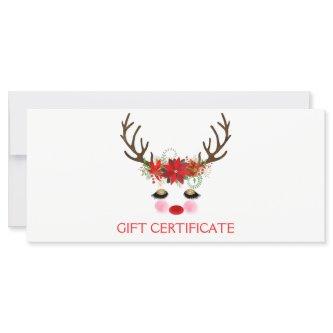 Rosy Cheeks Gold Eyes Reindeer Gift Certificate
