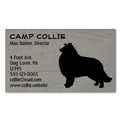 Rough Collie Silhouette | Dog Breed Wood Print  Magnet