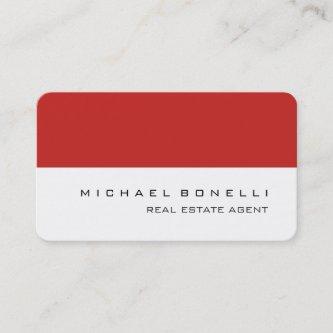 Round Corner Red White Real Estate Agent