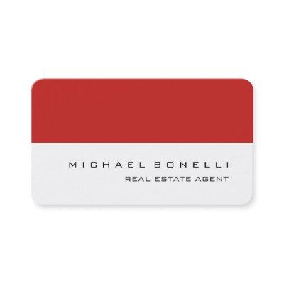 Round Corner Red White Real Estate Agent
