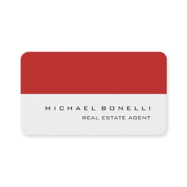 Round Corner Red White Real Estate Agent