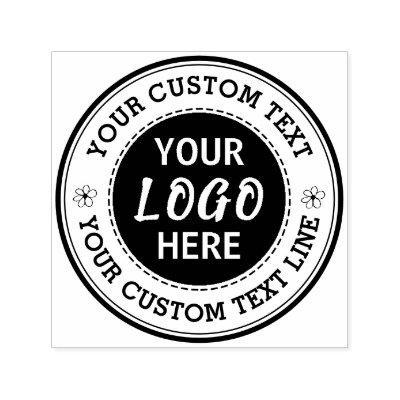 Round Custom Text With Logo Self-inking Stamp