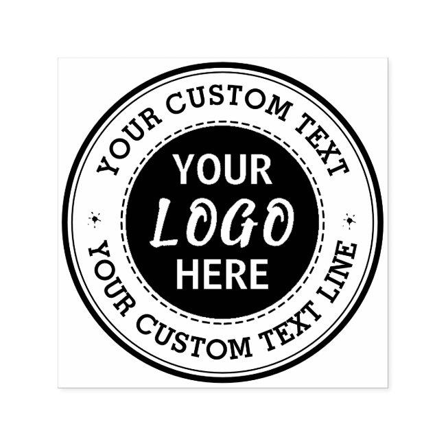 Round Custom Text With Logo Self-inking Stamp