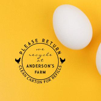 Round Modern Egg Return Carton Farmhouse  Self-inking Stamp