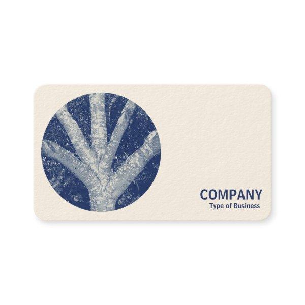 Round Photo - Forked Branches - Cyanotype