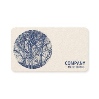 Round Photo - Trees in Winter - Cyanotype