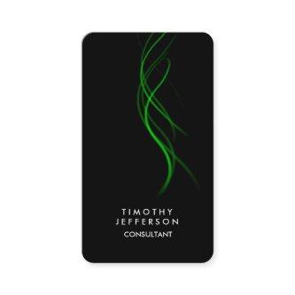 Rounded Corner Black Green Curves Elegant Modern