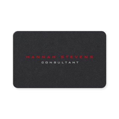 Rounded Corner Black Red Professional Minimalist