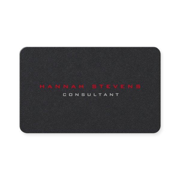 Rounded Corner Black Red Professional Minimalist