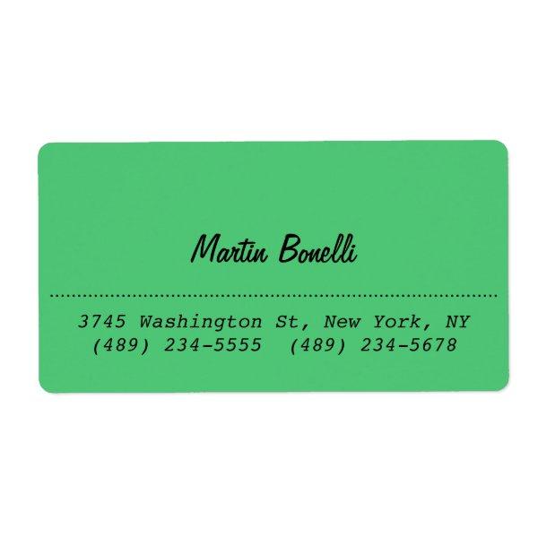 Rounded Corner Emerald Green Plain  Label