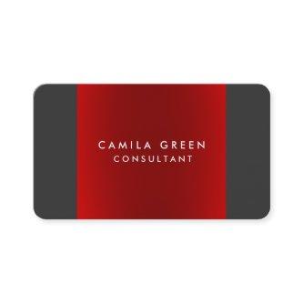 Rounded Corner Grey Red Elegant Professional