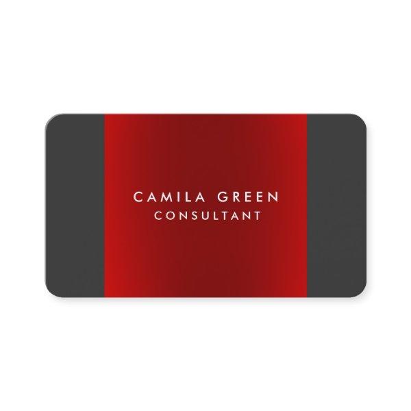 Rounded Corner Grey Red Elegant Professional