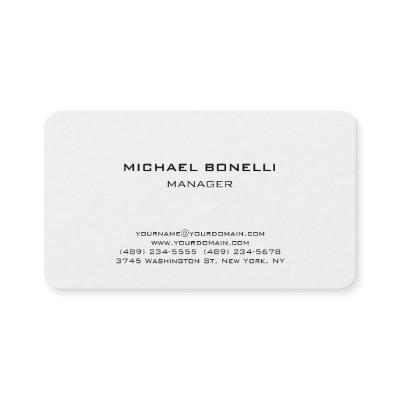 Rounded corner plain white stylish