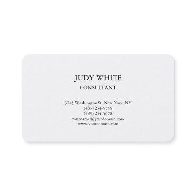 Rounded Plain Simple White Attractive Minimalist
