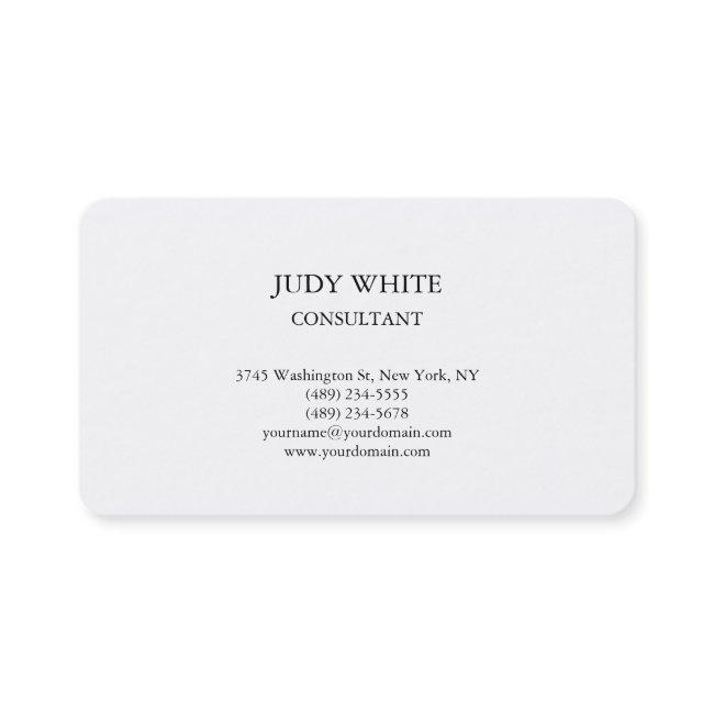 Rounded Plain Simple White Attractive Minimalist