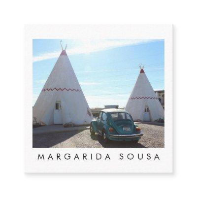 Route 66 TeePee Vintage Retro Photo Travel Tourism Square