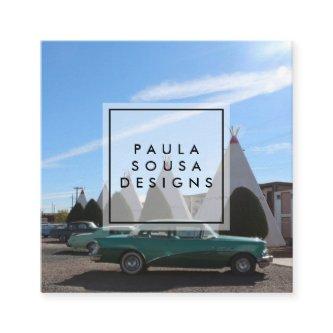 Route 66 TeePee Vintage Retro Photo Travel Tourism Square