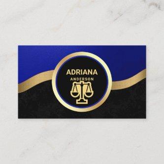 Royal Blue Gold Lawyer Justice Scale Attorney