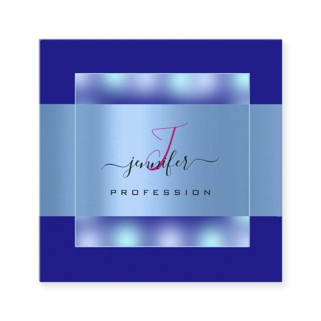 Royal Blue Modern Monogram Name Social Media Square