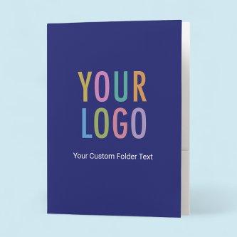Royal Blue Pocket Presentation Folder with Logo