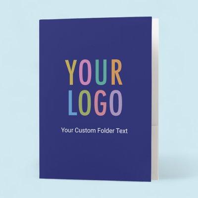 Royal Blue Pocket Presentation Folder with Logo