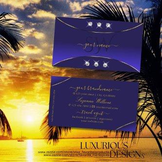 Royal Blue with Gold Decor Diamonds and Monogram