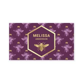 Royal Purple and Gold Queen Bee Beekeeper