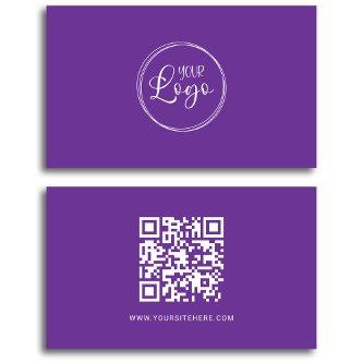 Royal Purple and White Logo Minimalist QR Code