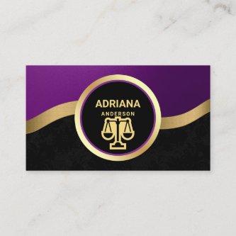 Royal Purple Gold Lawyer Justice Scale Attorney