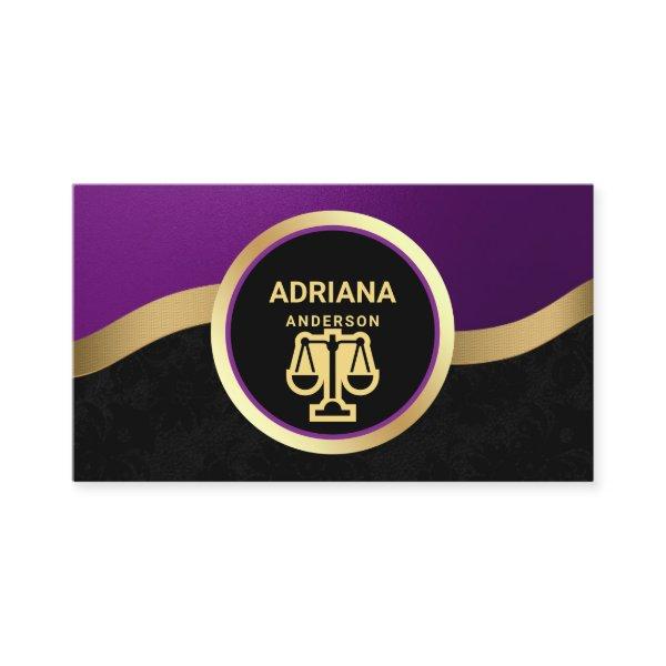 Royal Purple Gold Lawyer Justice Scale Attorney