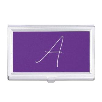 Royal Purple Initial Letter Monogram Calligraphy  Case