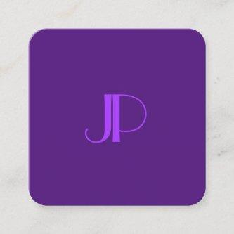 Royal Purple Modern Elegant Monogram Template Square