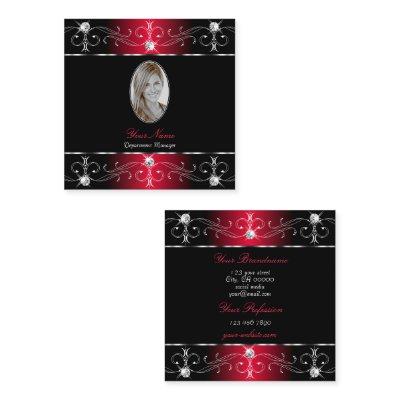Royally Black Red Ornate Ornaments Jewels Photo Square