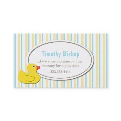 Rubber Ducky Play Date Card