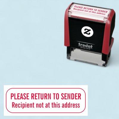 Rubber Stamp Return to Sender Not at this Address