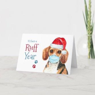 Ruff Year Corporate Funny Quarantine Dog Beagle Holiday Card
