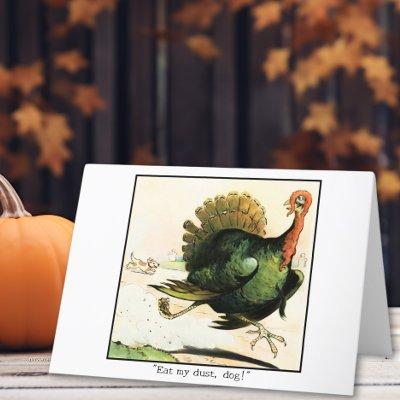 Run Toward Success Funny Thanksgiving Business Holiday Card