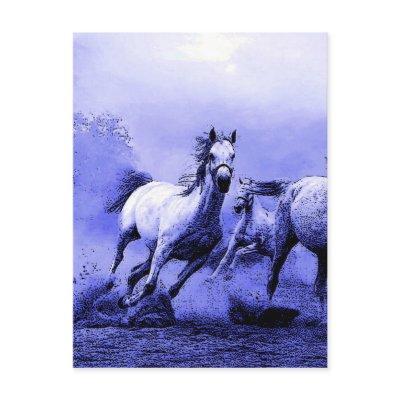Running Horses & Blue Moonlight Postcard