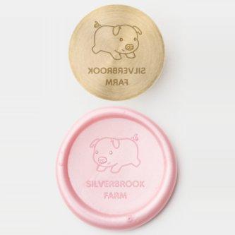 Running Piglet Pig Farm Custom Name Wax Seal Stamp