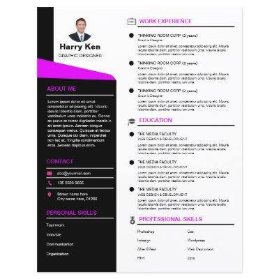 Rush Sorority Modern Resume Template Customizable